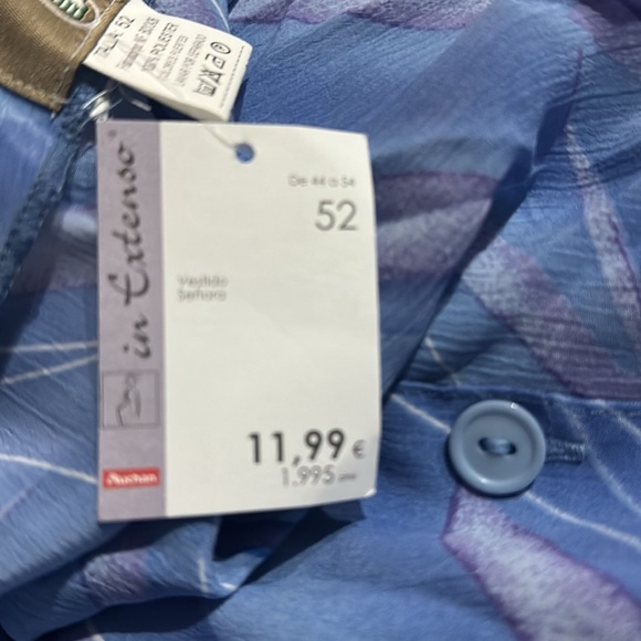 Lightweight Housecoat 2x In Extenso buttons pockets Granny Robe Coverup XXL Blue - Picture 2 of 10